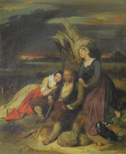 Eugène DEVERIA (1808-1865) 
Les Chouans, 1834.
Huile sur toile signée et datée en...