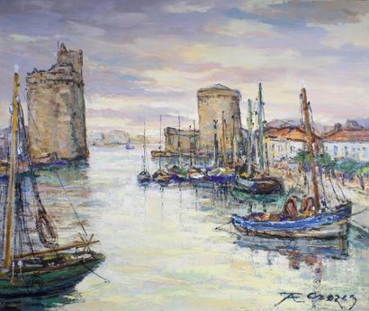 Jean CROZES (XXe siècle) 
La Rochelle.
Huile sur toile signée en bas à droite.
54...