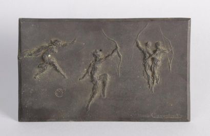 Maurice CHARPENTIER MIO (1881 - 1976) 
Croquis de gestes dansés.
Plaque en bronze...