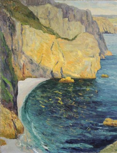 Maxime Camille Louis MAUFRA (1861 - 1918) 
Calme d'été, baie de Douarnenez, 1899.
Huile...