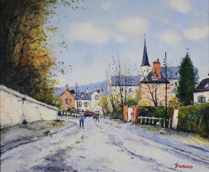 Jean-Pierre DUBORD (né en 1949) 
St Martin de Bocherville en automne.
Huile sur toile...