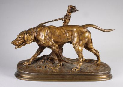 Pierre-Jules MENE (1810 - 1879) 
Chien limier.
Epreuve en bronze à patine brun clair...