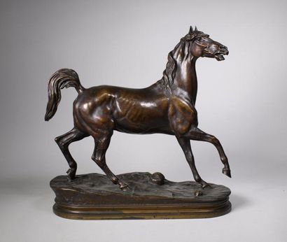 Jules moigniez (1835 - 1894) 
Chief baron.
Epreuve en bronze à patine brun foncé...