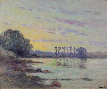 Maximilien LUCE (1858 - 1941) 
Bords de rivière.
Huile sur toile signée en bas à...
