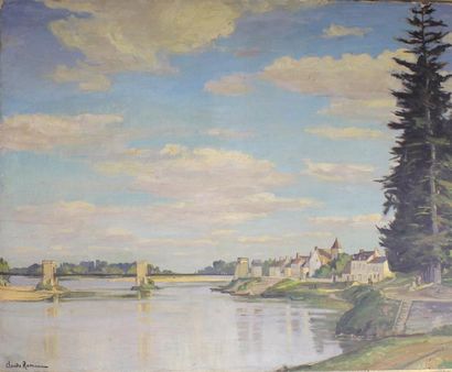 CLAUDE RAMEAU (1876-1955) 
Les bords de la Loire.
Huile sur toile signée en bas à...