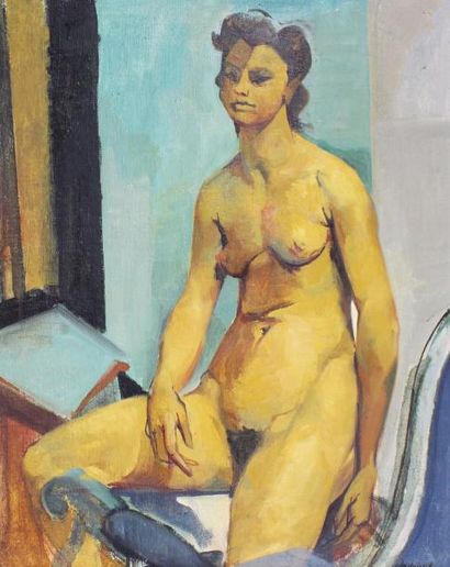 Jacques DESPIERRE (1912-1995) 
Nu féminin.
Huile sur toile signée en bas à droite.
54,5...