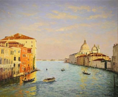 Jean-Claude DUTEIL (1950) Venise: le Grand Canal, le soir.
Huile sur toile signée...