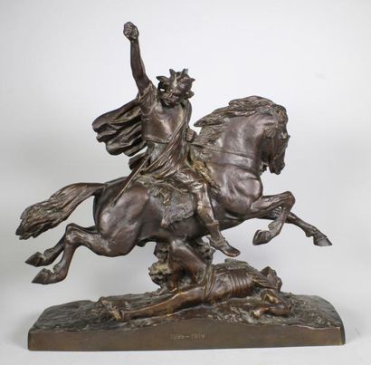 Frédéric Auguste BARTHOLDI (1834 - 1904) Vercingetorix.
Epreuve en bronze à patine...