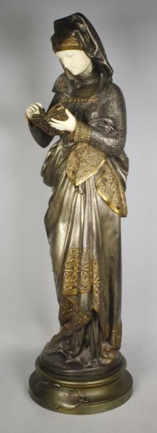Albert-Ernest CARRIER-BELLEUSE (1824 - 1887) La liseuse.
Epreuve en bronze à double...