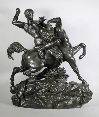 Antoine - Louis BARYE (1796 - 1875) Thésée combattant le centaure Biénor.
Epreuve...