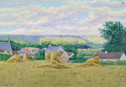 Léon GIRAN-MAX (1867 - 1927) Neuville sur Oise.
Huile sur toile signée en bas à gauche....