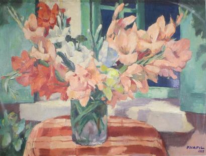 Charles KVAPIL (1884-1957) Bouquet de fleurs, 1939.
Huile sur toile signée et datée...