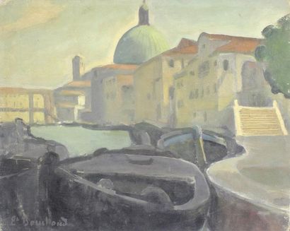 Etienne BO UCHAUD (1898 - 1989) Venise. Le dôme de St Simone.
Huile sur toile signée...