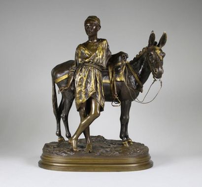 Alfred DUBUCAND (1828-1894) Le Muletier arabe.
Epreuve en bronze à patine brun nuancé...