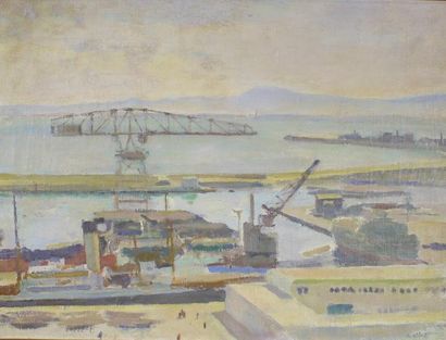 Armand ASSUS (1892 - 1977) Vue plongeante sur Alger.
Huile sur toile signée en bas...