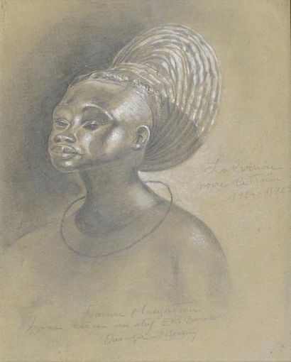 LOUIS JEAN BEAUPUY (1896 - 1974) (attribué à) Femme Mangbetou, Agona, nièce du chef...