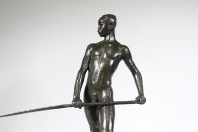 ARTHUR DUPAGNE (1895-1961) Le piroguier.
Rare et belle épreuve en bronze à patine...