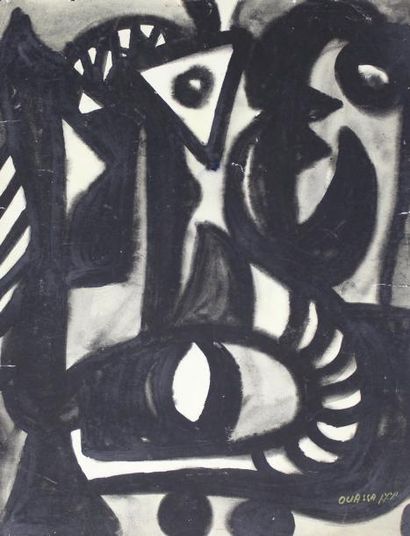Philippe OUASSA (XXe siècle) Composition abstraite.
Gouache signée «PPP» en bas à...