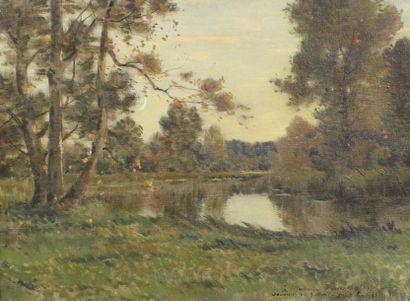 ALBERT GOSSELIN (1862 - 1931) Paysage.
Huile sur toile.
24 x 33 cm