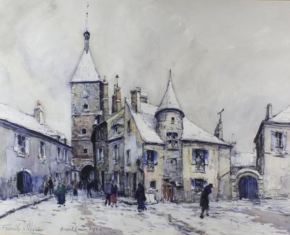 FRANK-WILL (1900 - 1951) Avallon, 1924.
Aquarelle signée, située et datée en bas...