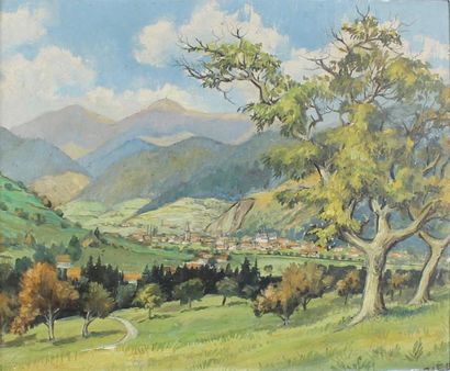 CHRISTIAN ZIEBOLD (1910 - 1990) Vue de la vallée.
Huile sur isorel signé en bas à...