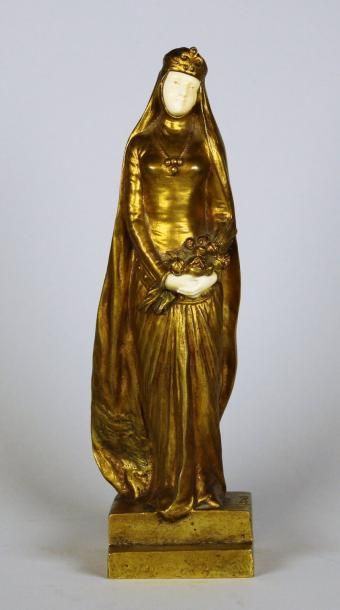 HENRYK II KOSSOWSKI (1855 - 1921) Princesse.
Sculpture chryséléphantine en ivoire...