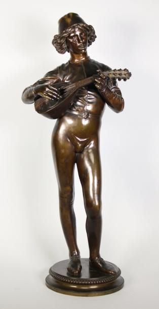 Paul dubois (1829 - 1905) Le Musicien Florentin, 1865.
Epreuve en bronze à patine...