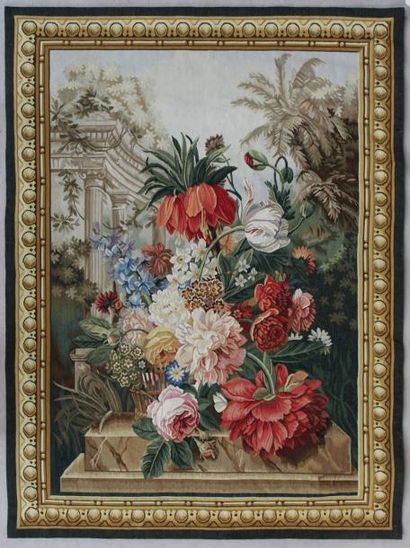 null Tapisserie Aubusson XIXe siècle. Fleurs.
Dim. 138 x 102 cm