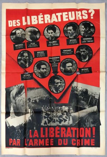 null La Libération par l'armée du crime! Célèbre affiche imprimée en couleur, dite...