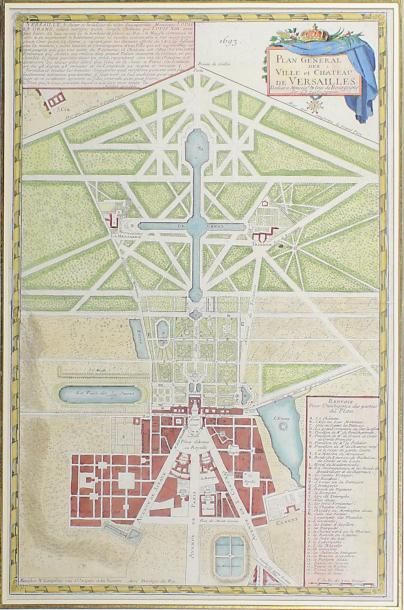 null Plan général de la Ville et du Château de Versailles. xviie siècle.
Plan rehaussé.
Vue:...