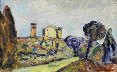 Marcel ARNAUD (1877-1956) Paysage de Provence.
Huile sur panneau signé en bas à droite.
17...