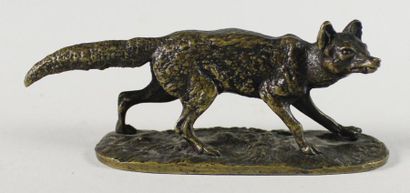 Pierre-Jules MENE (1810 - 1879) Le renard.
Epreuve en bronze à patine brun nuancé....