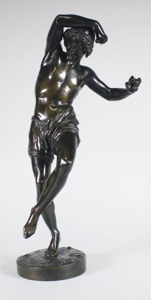 FRANCISQUE JOSEPH DURET (1804 - 1865) Danseur napolitain.
Epreuve en bronze à patine...