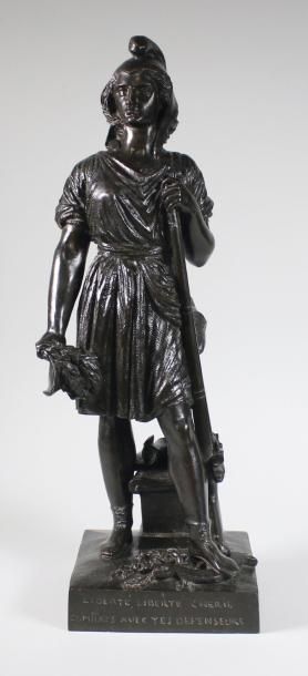 Pierre Jean DAVID D'ANGERS (1788 - 1856) La liberté.
Epreuve en bronze à patine brun...