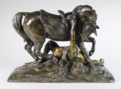 Théodore GECHTER (1796 - 1844) L'amazone.
Epreuve en bronze à patine brun nuancé....