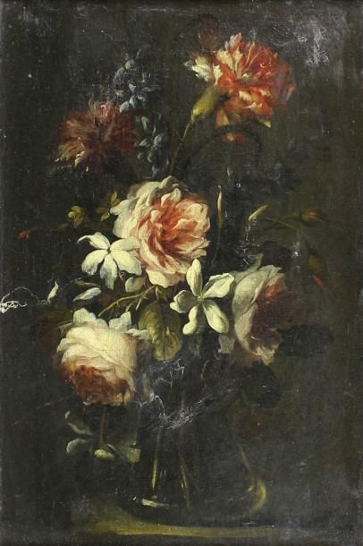 Ecole du xixe siècle (d'après le xviiie) Bouquet de fleurs.
Huile sur toile.
30 x...