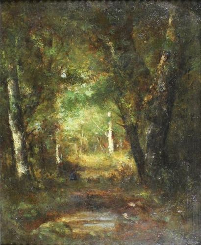 Narcisse Virgile DIAZ DE LA PEÑA (1807 - 1876) En Forêt de Fontainebleau.
Huile sur...