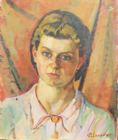 André CLAUDOT (1892 - 1982) Portrait de femme.
Huile sur toile signée en bas à droite.
46...