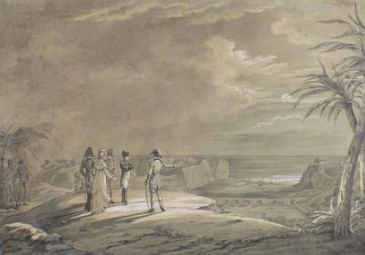 Johann Lorentz RUGENDAS (1775 - 1826) (attribué à.) Napoléon découvrant l'île de...