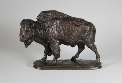 Léon MIGEON (1847 - 1898) Grand bison d'Amérique.
Epreuve en bronze à belle patine...