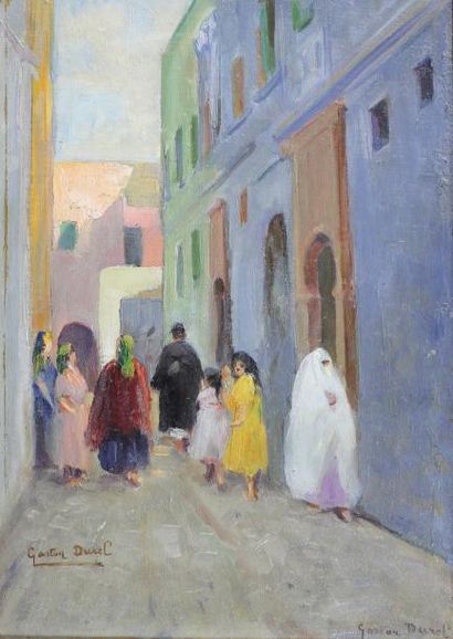 Gaston Jules Louis DUREL (1879 - 1954) Rue juive à Azemmour, Maroc.
Huile sur toile...