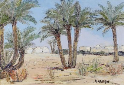 Roland HAMON (1909 - 1987) Vue de Djerba.