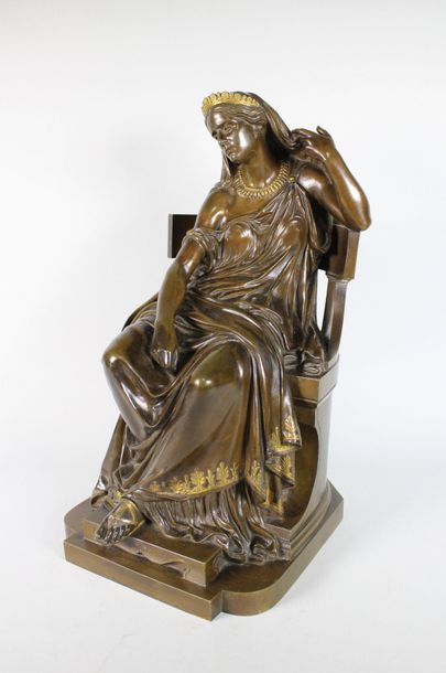 FRANCISQUE JOSEPH DURET (1804 - 1865) Rachel dans le rôle de Phèdre.
Epreuve en bronze...