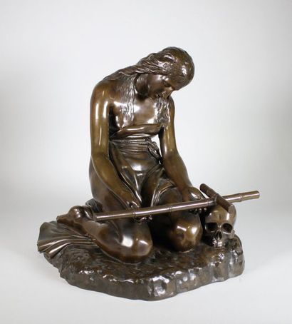 Henri CHAPU (1833 - 1891) (attribué à) Vierge de douleur.
Epreuve en bronze à patine...