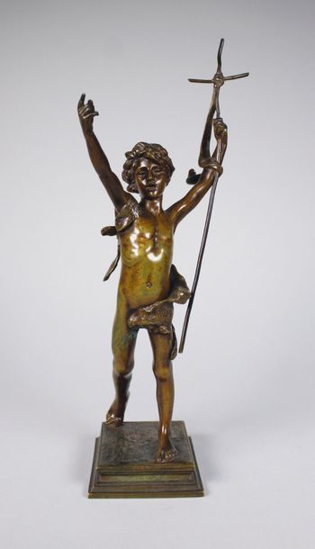 Jules Isidore LAFRANCE (1841 - 1881) Saint-Jean Baptiste.
Epreuve en bronze à patine...