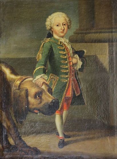 École FRANÇAISE du XVIIIe siècle Portrait du nain Nicolas Ferry, dit Bébé, «grandeur...