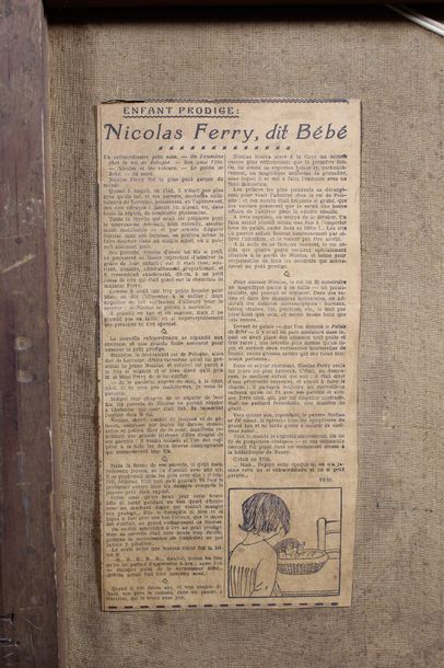 École FRANÇAISE du XVIIIe siècle Portrait du nain Nicolas Ferry, dit Bébé, «grandeur...
