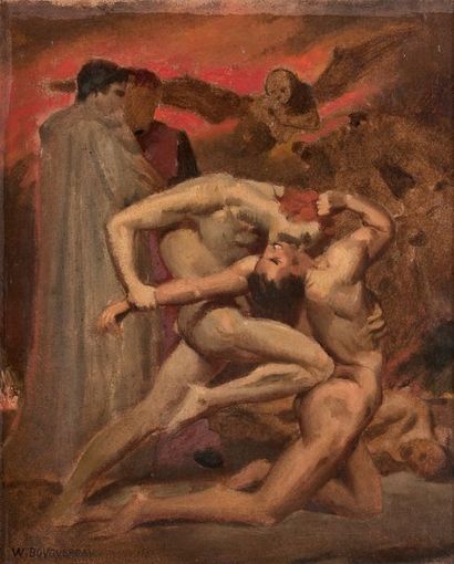 William Adolphe BOUGUEREAU (La Rochelle 1825 -1905) 
Dante et Virgile aux enfers...