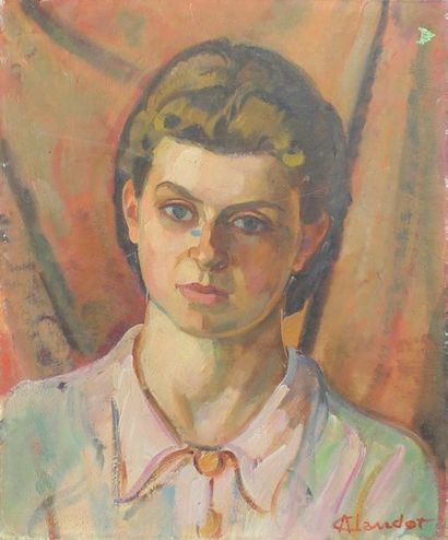 André CLAUDOT (1892 - 1982) Portrait de femme.
Huile sur toile signée en bas à droite.
46...
