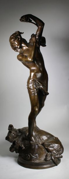 Henri PEINTE (1845 - 1912) Orphée.
Epreuve en bronze à patine brune. Fonte d'édition...